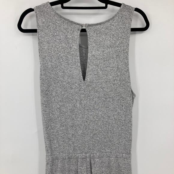 Banana Republic Light Gray Sleeveless Twist Front Knit Crop Wide Leg Jumpsuit - Picture 9 of 9
